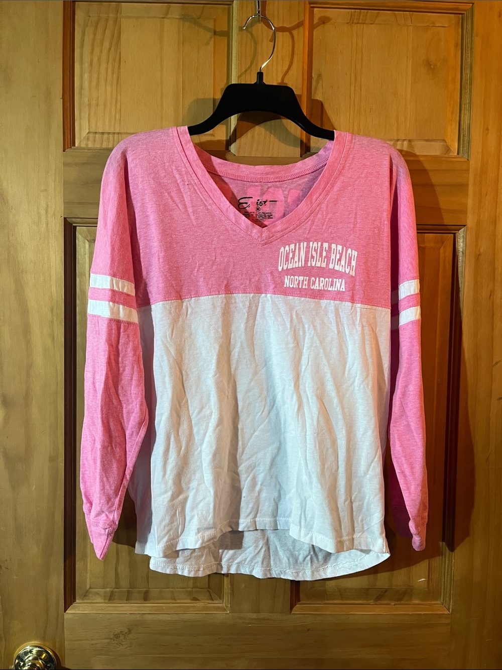 Women’s Beach themed Pink and white shirt
